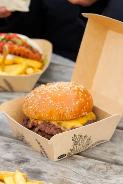 Boxen>DUNI Alga Clamshell-Box 500 ml Braun ungeteilt