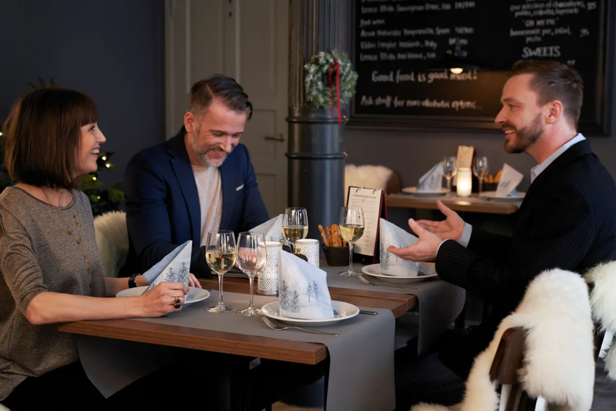 Tischläufer>DUNI Bio cel® Tête-à-Tête-Tischläufer 0,4 x 24 m Granite Grey