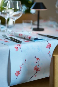 Tischläufer>DUNI Bio cel® Tête-à-Tête-Tischläufer 0,4 x 24 m Cherry Breeze Blue
