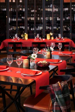 Tischläufer>DUNI Bio cel® Tête-à-Tête-Tischläufer 0,4 x 24 m Rot