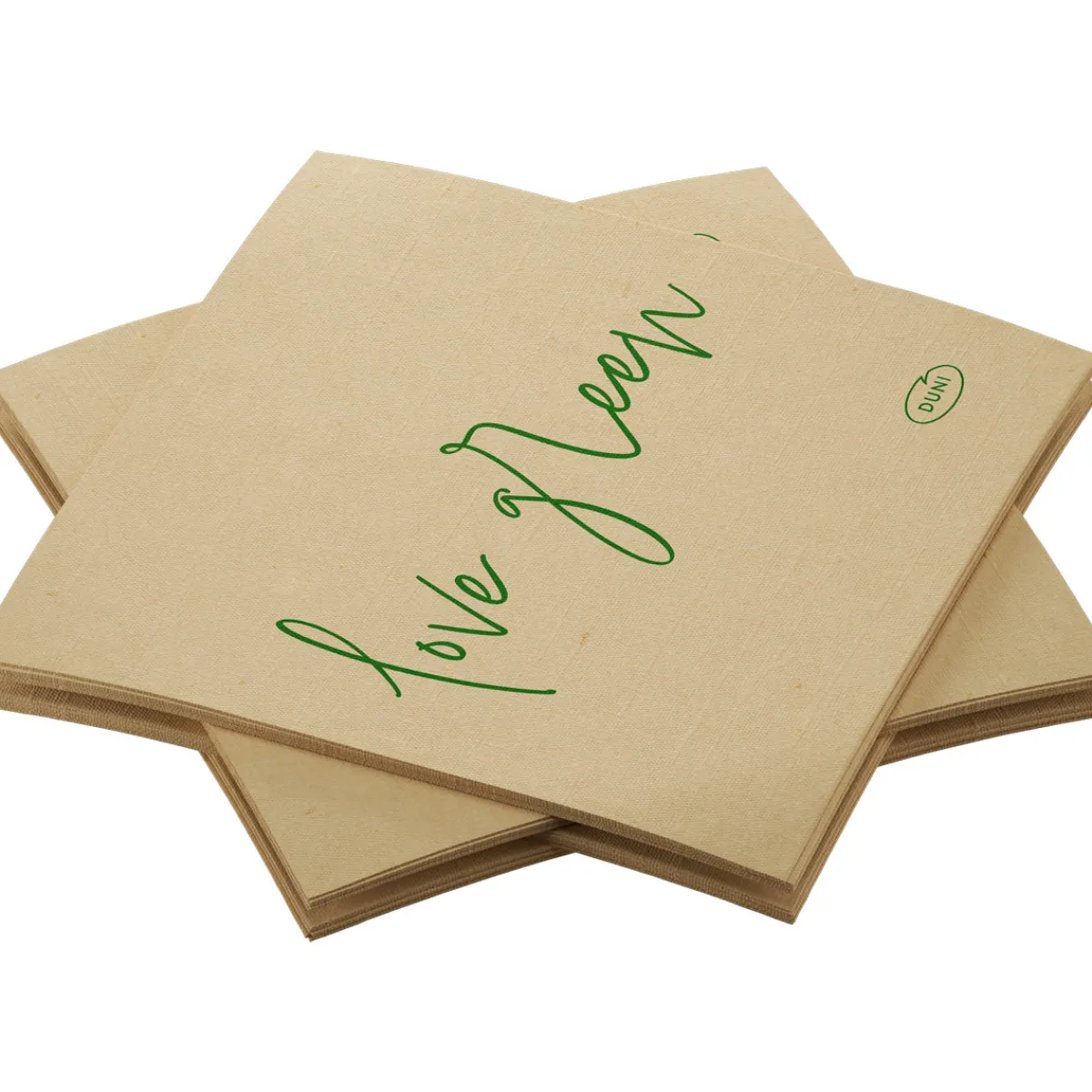 Cocktailservietten>DUNI Bio soft® Serviette 20 x 20 cm Love Green Natural