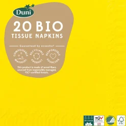 Cocktailservietten>DUNI Bio Tissue-Serviette 24 x 24 cm Gelb 3-lagig