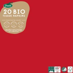 Servietten Im Dinnerformat>DUNI Bio Tissue-Serviette 40 x 40 cm Rot 3-lagig