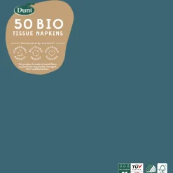 Servietten Im Dinnerformat>DUNI Bio Tissue-Serviette 40 x 40 cm Ocean Teal 3-lagig