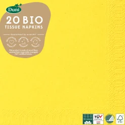 Servietten Im Lunchformat>DUNI Bio Tissue-Serviette 33 x 33 cm Gelb 3-lagig