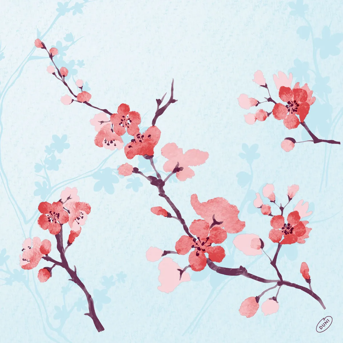 Servietten Im Dinnerformat>DUNI Classic-Serviette 40 x 40 cm Cherry Breeze Blue