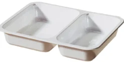 Siegelschalen>DUNIFORM CPET-Schale 225 x 175 x 35 mm Weiß 2-Teilung