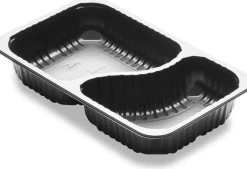 Siegelschalen>DUNIFORM DF Baseline Schale 2Teilung. 260 x 158 x 43,7 mm Schwarz 2-Teilung