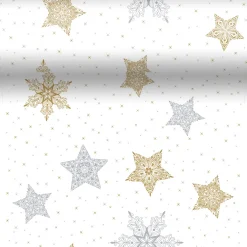 Tischläufer>DUNI cel® 3 in 1 0,4 x 4,8 m Snowstars White