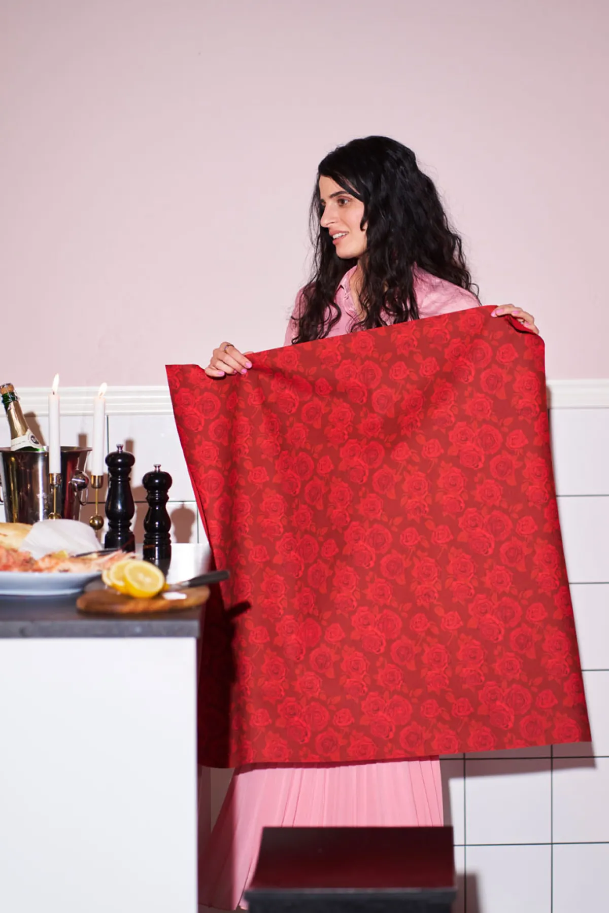 Hussen>DUNI cel® Mitteldecke 84 x 84 cm Rich Roses