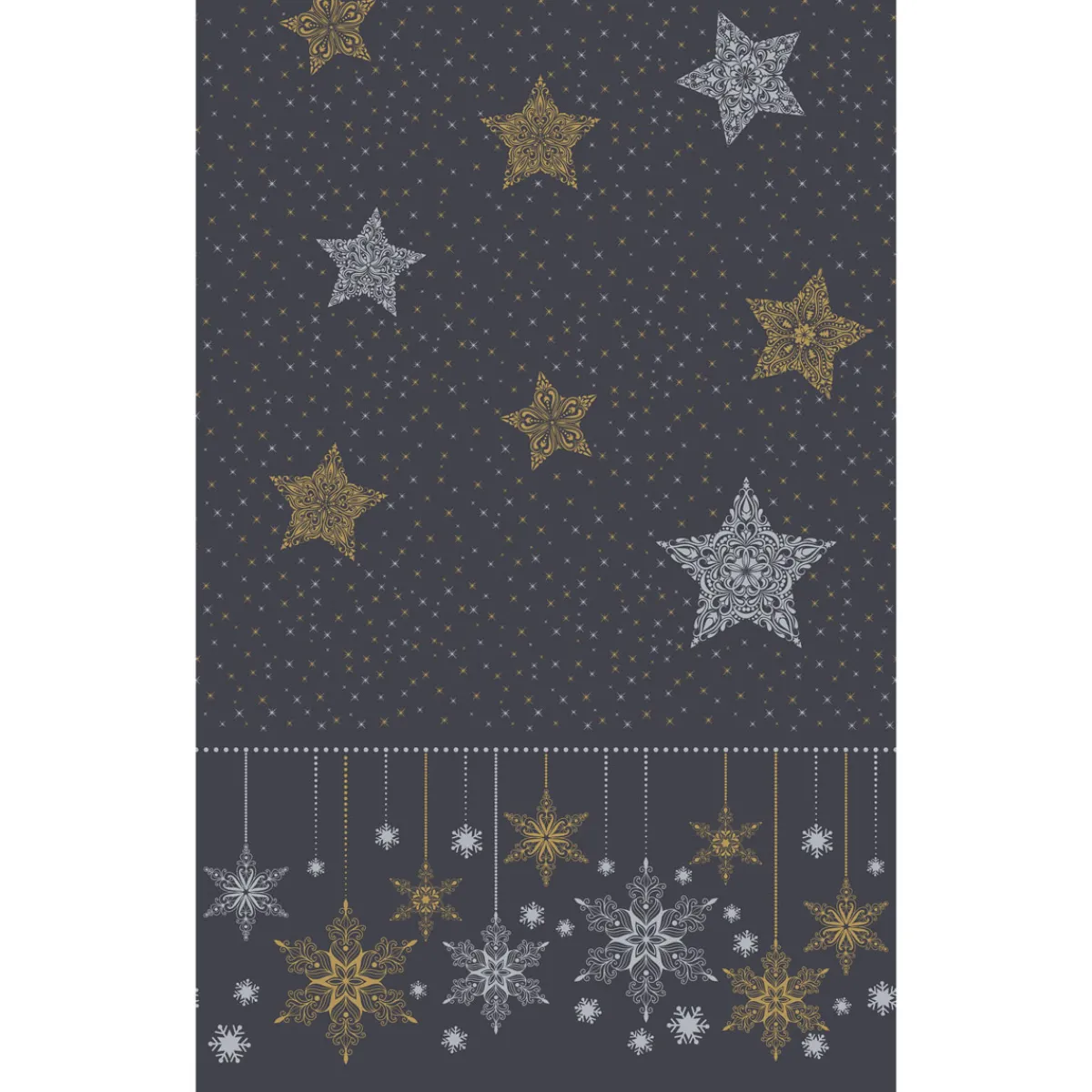 Tischdecken>DUNI cel® Tischdecke 138 x 220 cm Snowstars Black