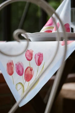Hussen>DUNI cel®-Mitteldecke 84 x 84 cm Painted Tulips