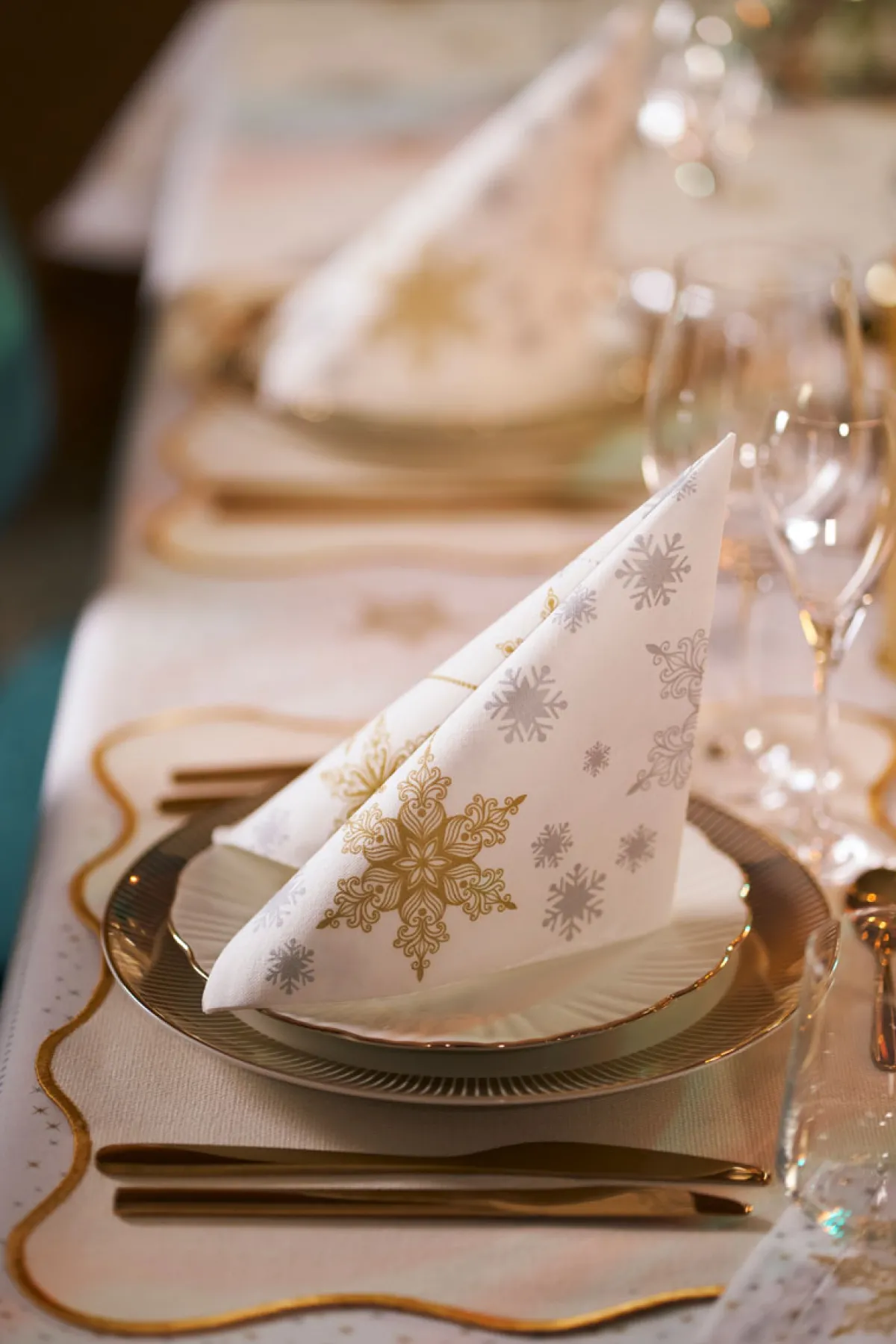 Servietten Im Dinnerformat>DUNI soft®-Serviette 40 x 40 cm Snowstars White