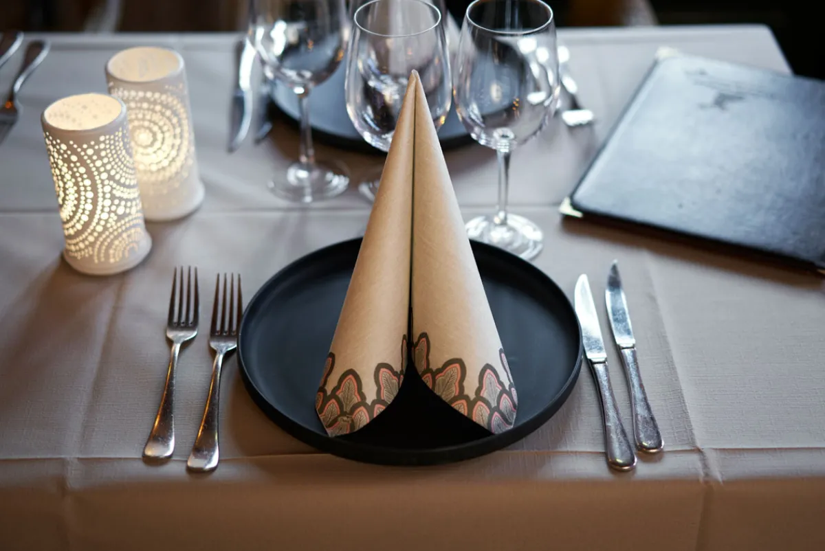 Tischdecken>DUNI Evolin®-Tischdecke 127 x 127 cm Greige