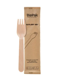 Holzbesteck>DUNI Gabel 16 cm Natürlich