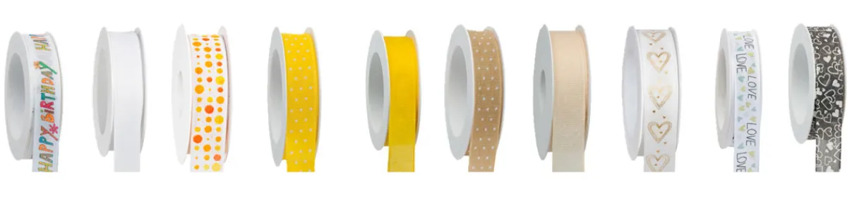 Bänder>DUNI Geschenkband 25 mm x 2 m Woc Yellow