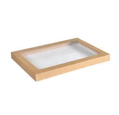 Frischetabletts>DUNI Glance Catering Lid Medium 364 x 255 x 30 mm Braun