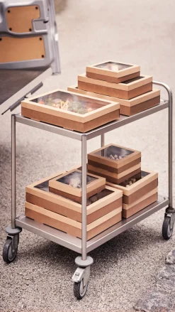 Frischetabletts>DUNI Glance Catering Tray Large 450 x 310 x 80 mm Braun ungeteilt