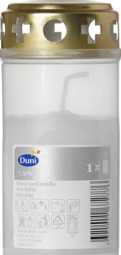 Outdoor-Kerzen>DUNI Grablicht mit Deckel 140 x Ø 70 mm 50 Std. Weiß