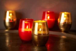 Outdoor-Kerzen>DUNI Kerzenglas Ritz 12,5 cm, ø 7,6 cm Rot