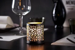 Kerzenhalter>DUNI Kerzenhalter Safari Leopard 75 x Ø 75 mm Schwarz