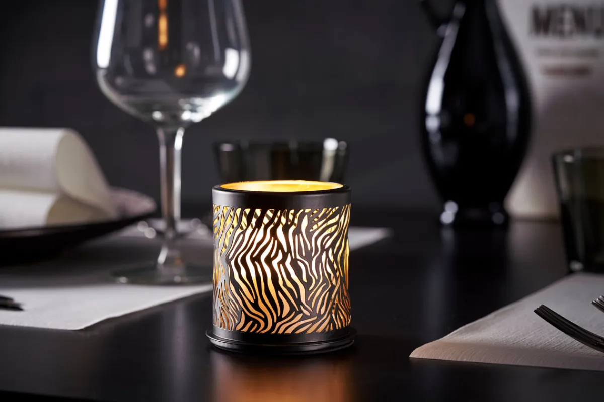 Kerzenhalter>DUNI Kerzenhalter Safari Zebra 75 x Ø 75 mm Schwarz