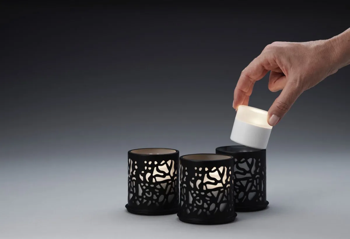 Kerzenhalter>DUNI Kerzenhalter Twine 75 x Ø 75 mm Schwarz