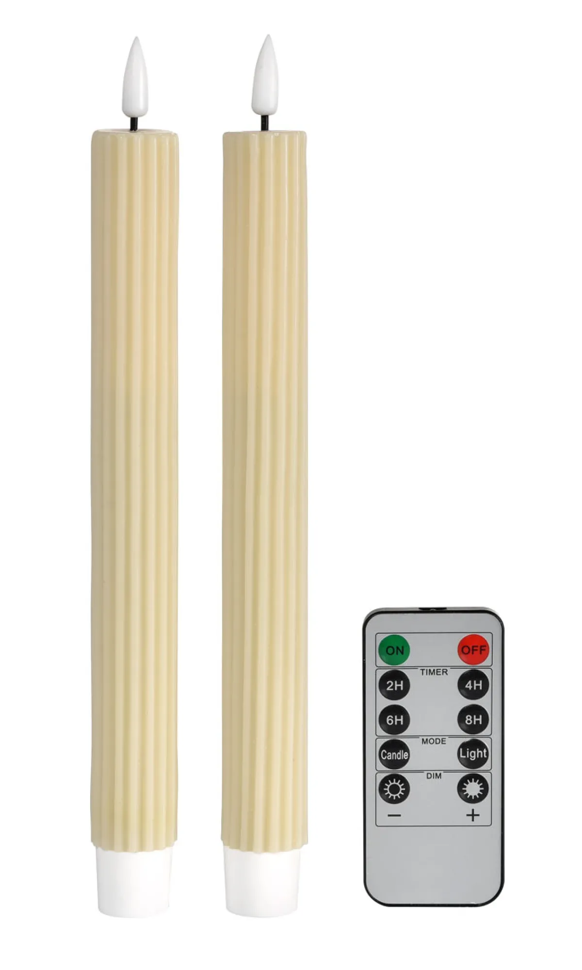 Led Leuchten>DUNI LED Antique Candle, 2xAAA batterien 245 x Ø 22 mm Beige
