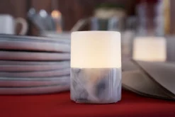 Led Lampen>DUNI LED -Kerzenhalter Bright Onyx 105 x Ø 75 mm Granite Grey