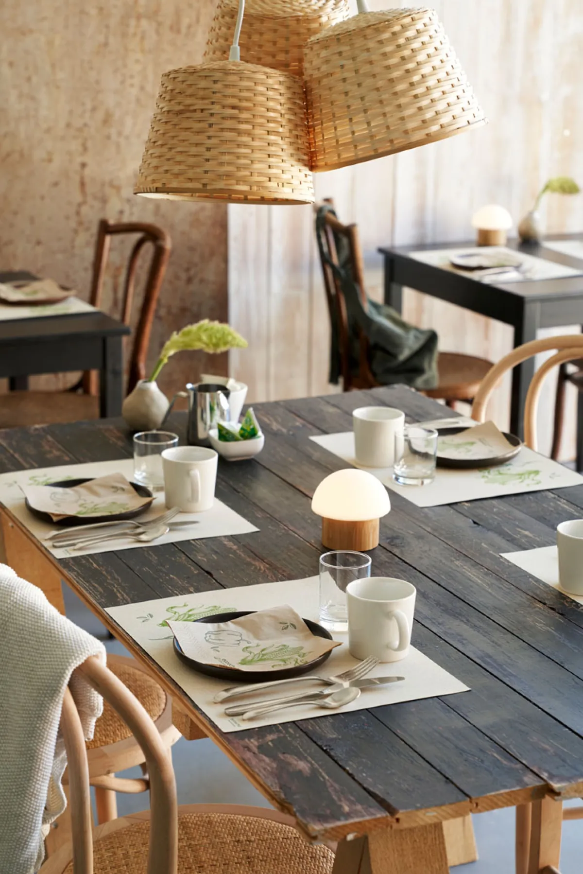 Led Lampen>DUNI LED -Kerzenhalter Brother Bambus 105 x Ø 110 mm Weiß