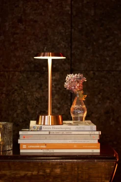 Led Lampen>DUNI LED Lampe kabellos Nour 26,3 x Ø 11,9 cm 14 Std. Roségold