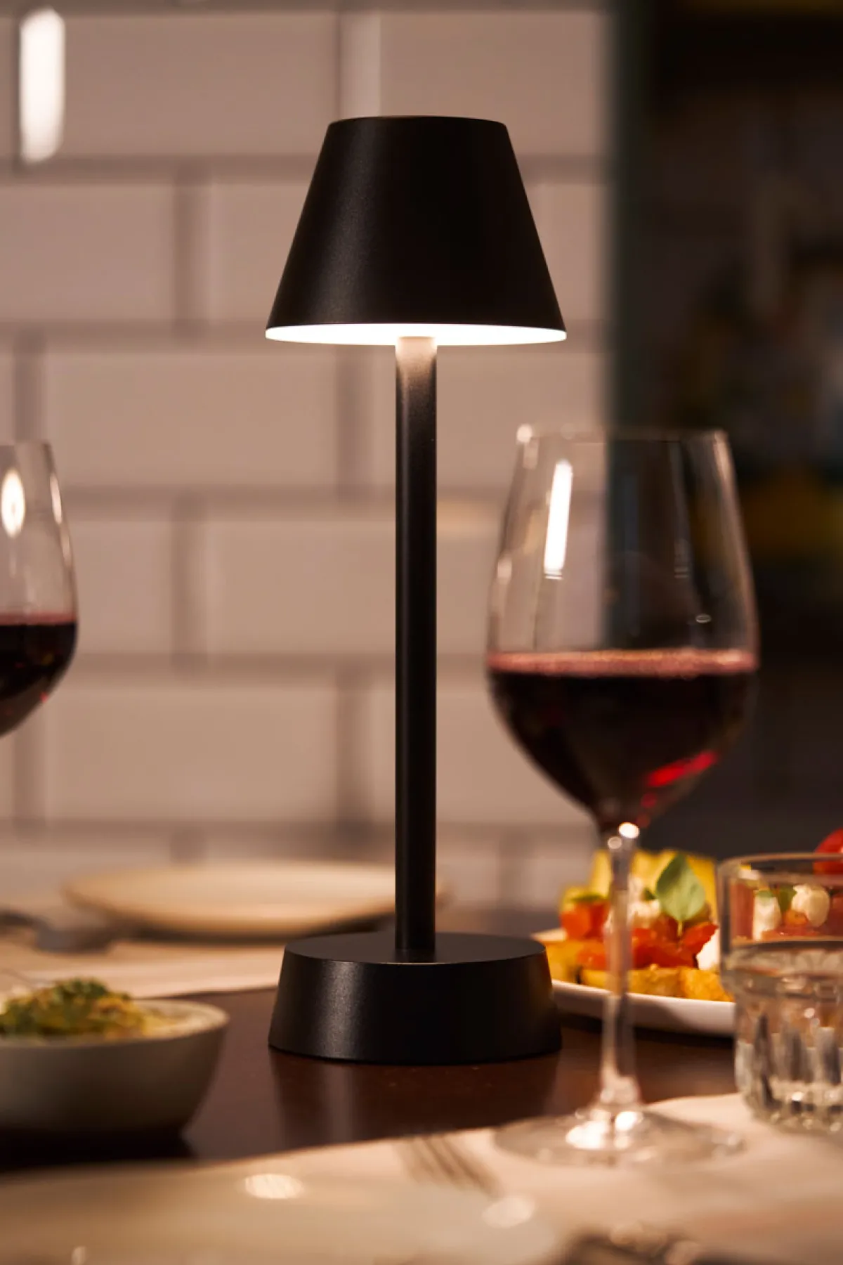 Led Lampen>DUNI LED Lampe kabellos Zelda 32 x Ø 10,3 cm 14 Std. Graphite