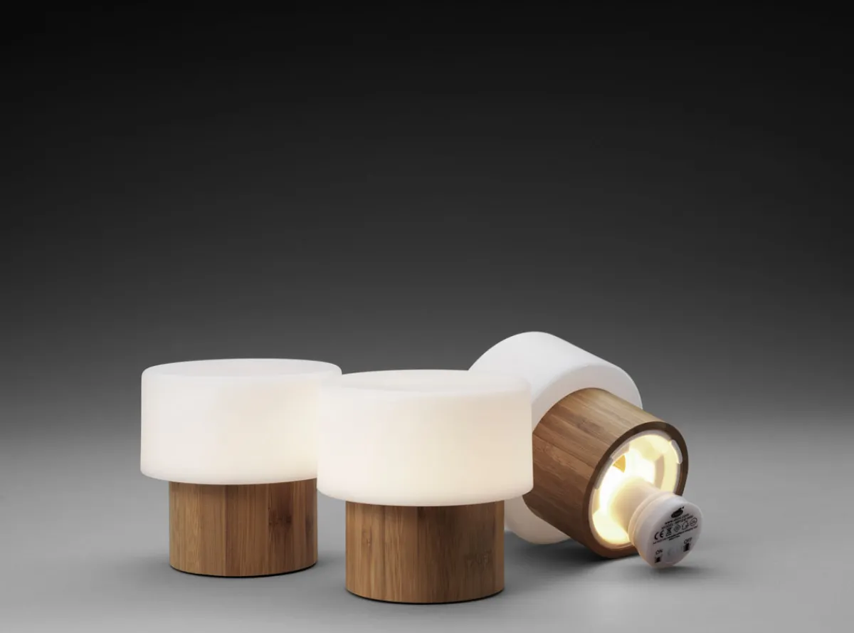 Led Lampen>DUNI LED Leuchte Sister Bambus 110 x Ø 110 mm Weiß