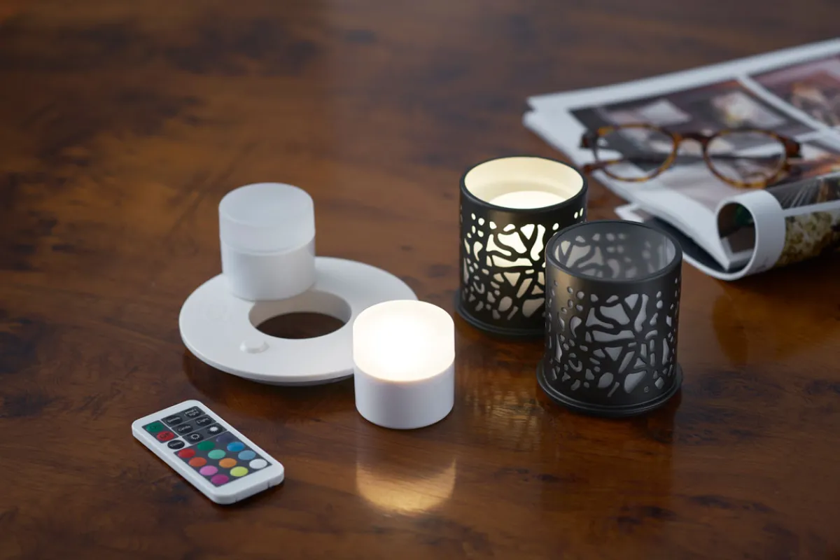 Led Leuchten>DUNI LED Mini Lamp, wiederaufladbar, 3er Set 48 x Ø 50 mm 13 Std. Weiß