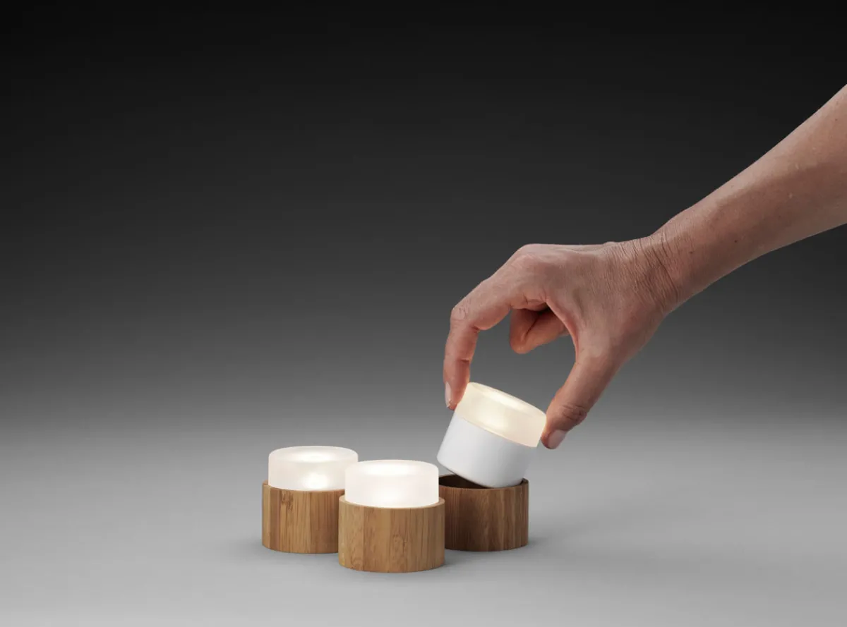 Led Leuchten>DUNI LED Mini Lamp, wiederaufladbar, 3er Set 48 x Ø 50 mm 13 Std. Weiß