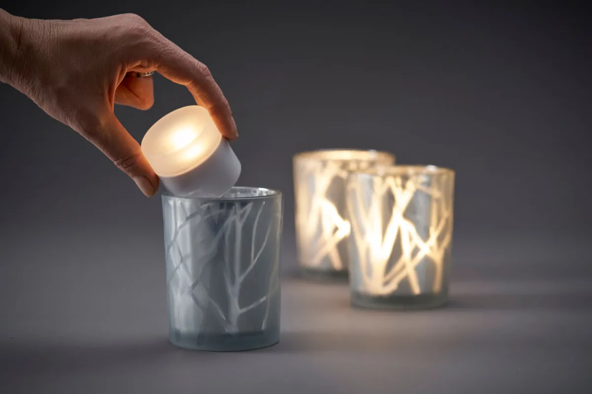 Led Leuchten>DUNI LED Mini Lamp, wiederaufladbar, 8er Set 48 x Ø 50 mm 13 Std. Weiß