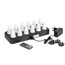 Led Leuchten>DUNI LED-Set Plug Flex, Mehrfarbig und/oder warm weiss, Wiederaufladbar, 12 Stück 70 x Ø 40 mm 13 Std. Weiß