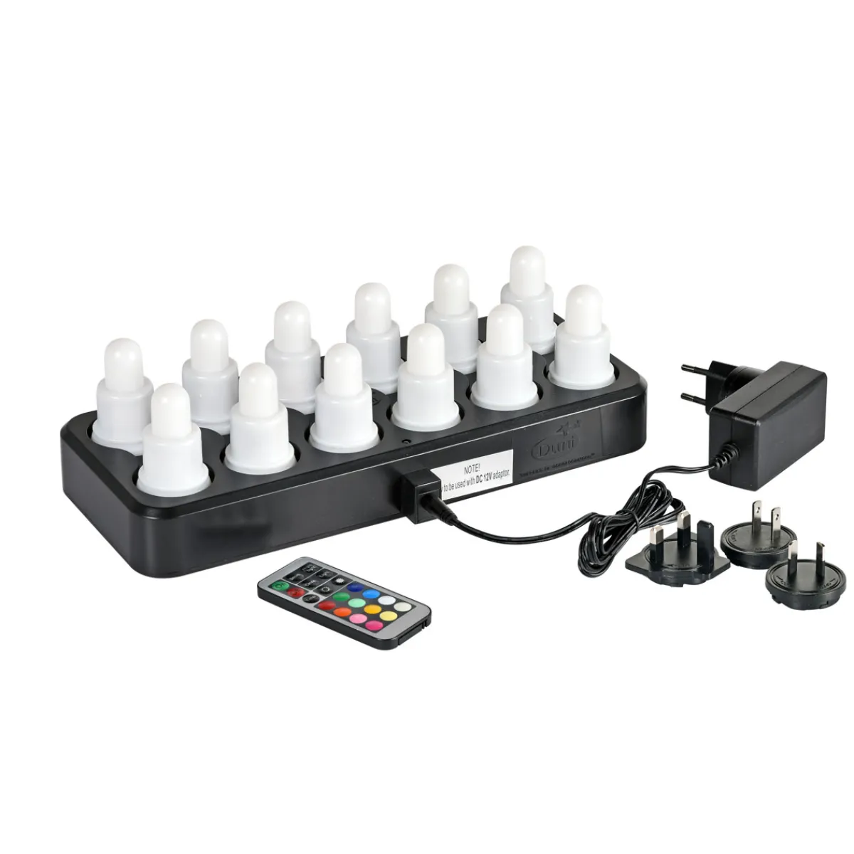 Led Leuchten>DUNI LED-Set Plug Flex, Mehrfarbig und/oder warm weiss, Wiederaufladbar, 12 Stück 70 x Ø 40 mm 13 Std. Weiß