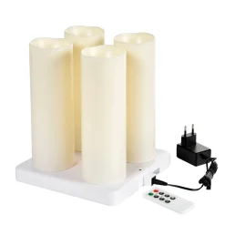 Led Leuchten>DUNI LED-Stumpenkerze, wiederaufladbar 220 x Ø 75 mm 12 Std. Weiß