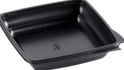 Boxen>DUNI Menübox, quadratisch 197 x 197 x 44 mm Schwarz ungeteilt