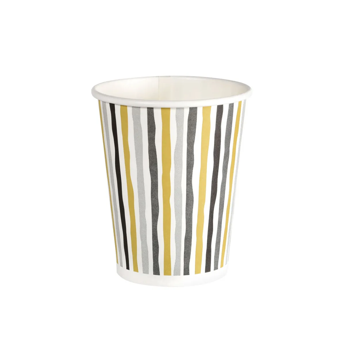 Pappbecher Und -Gläser>DUNI Pappbecher 24 cl Stripes Black and Gold