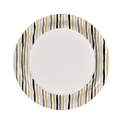 Pappteller- Und Schalen>DUNI Pappteller Ø 22 cm Stripes Black and Gold