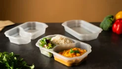 Siegelschalen>DUNIFORM PP Schale Take-Away 250 x 159 x 45 mm Transparent 2-Teilung