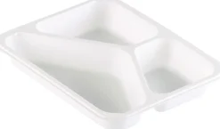 Siegelschalen>DUNIFORM PP-Schale Caterline 227 x 178 x 32 mm Weiß 3-Teilung