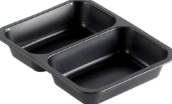 Siegelschalen>DUNIFORM PP-Schale Caterline 227 x 178 x 40 mm Schwarz 2-Teilung