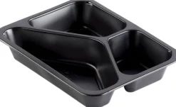 Siegelschalen>DUNIFORM PP-Schale Caterline 227 x 178 x 40 mm Schwarz 3-Teilung