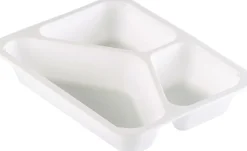 Siegelschalen>DUNIFORM PP-Schale Caterline 227 x 178 x 40 mm Weiß 3-Teilung