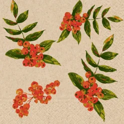 Cocktailservietten>PAPER + DESIGN Recycling-Tissue Serviette 24 x 24 cm Rowan Berry 2-lagig