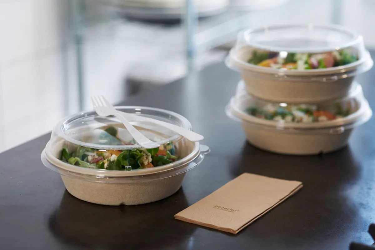 Schalen>DUNI Salatschale Bagasse 900 ml Braun ungeteilt