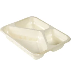 Siegelschalen>DUNIFORM Schale Faser 227 x 178 x 45 mm Natürlich 3-Teilung